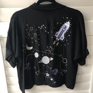 TOPSHOP BLACK SPACE SHIRT
